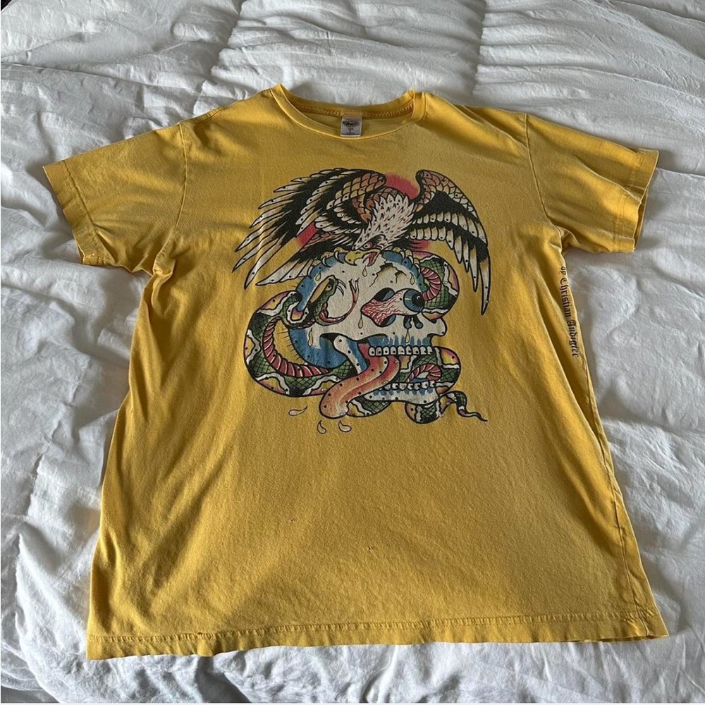 TRUE VINTAGE Ed Hardy shirt snake skull eagle